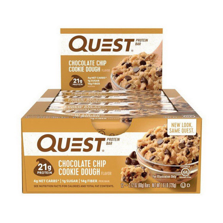 QuestBar Chocolate Chip Cookie Dough (12 x 60 g) QuestBar Chocolate Chip Cookie Dough (12 x 60 g)