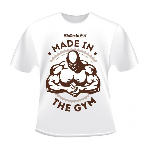 T-Shirt Made in the GYM white (M, L, XL, XXL) T-Shirt Made in the GYM white (M, L, XL, XXL)