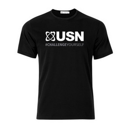 Black T-Shirt White Print (M, L, XL)