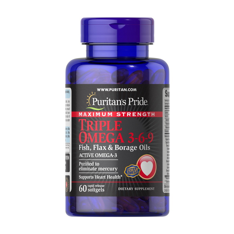 Max. Str. Triple Omega 3-6-9 Fish, Flax & Borage (60 softgels) Max. Str. Triple Omega 3-6-9 Fish, Flax & Borage (60 softgels)