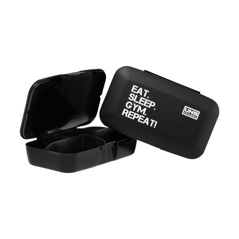 Pillbox - Eat Sleep Gym Repeat Black Pillbox - Eat Sleep Gym Repeat Black