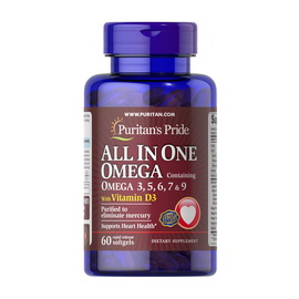 All In One Omega 3,5,6,7 & 9 with Vitamin D3 (60 softgels)
