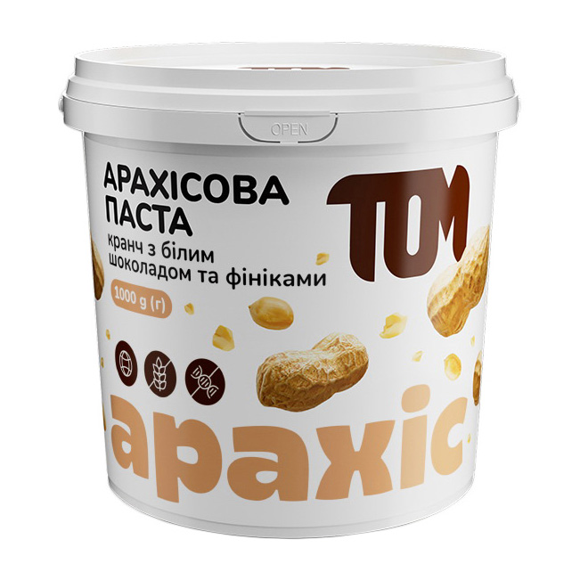 Арахисовое масло кранч с финиками и белым шоколадом (1 kg) Арахисовое масло кранч с финиками и белым шоколадом (1 kg)