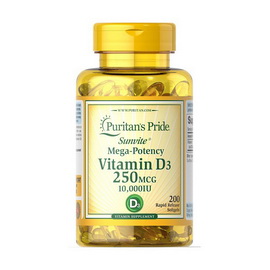 Vitamin D3 250 mcg (200 softgels)