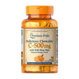 Chewable Vitamin C-500 mg with Wild Rose Hips (90 chew tabs)