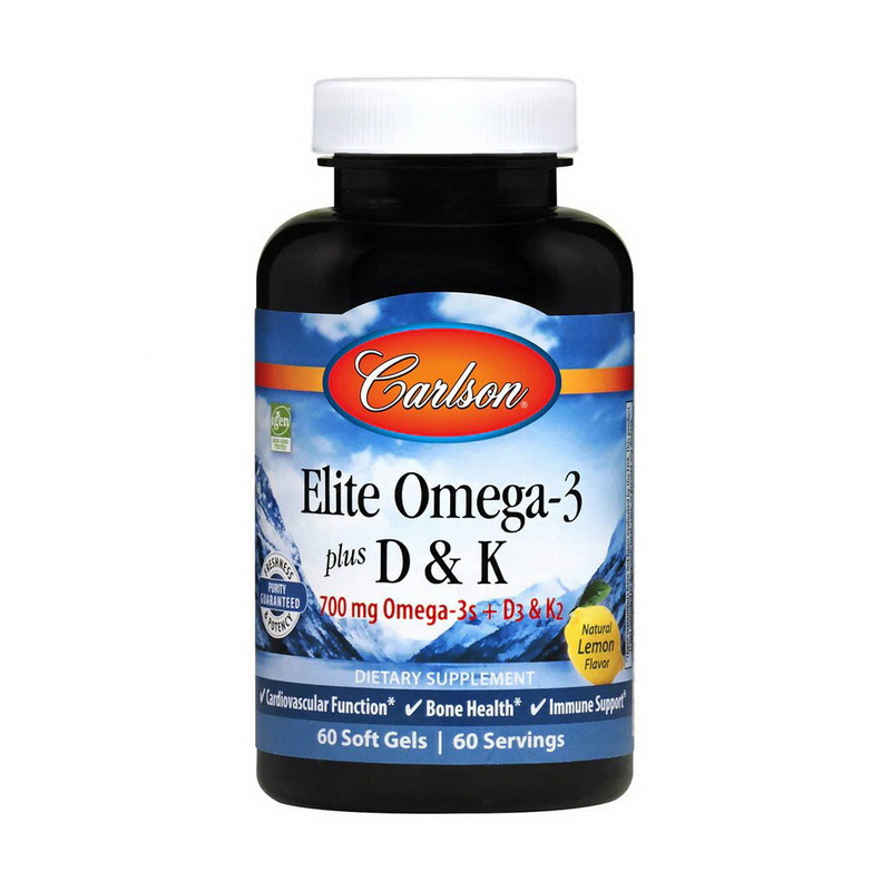 Elite Omega-3 700 mg plus D3 & K2 (60 softgels) Elite Omega-3 700 mg plus D3 & K2 (60 softgels)