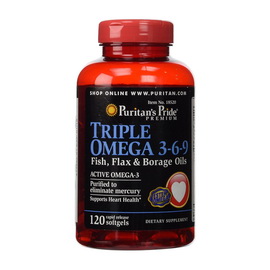 Triple Omega 3-6-9 Fish, Flax & Borage Oils (120 softgels)