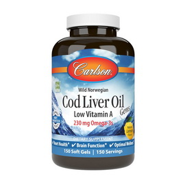 Cod Liver Oil Low Vitamin A 230 mg Omega-3s (150 softgels)