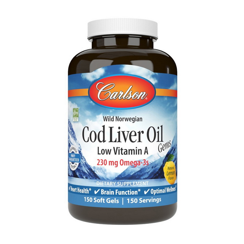 Cod Liver Oil Low Vitamin A 230 mg Omega-3s (150 softgels) Cod Liver Oil Low Vitamin A 230 mg Omega-3s (150 softgels)