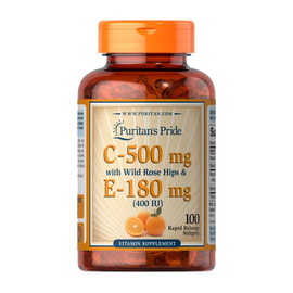 Vitamin C-500 mg with Rose Hips & E-180 mg (100 softgels)