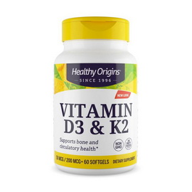Vitamin D3 50 mcg & K2 200 mcg (60 softgels)