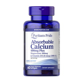 Absorbable Calcium 600 mg plus Magnesium & Vitamin D3 (60 softgels)