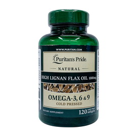 High Lignan Flax Oil 1000 mg Omega - 3, 6 & 9 (120 softgels)
