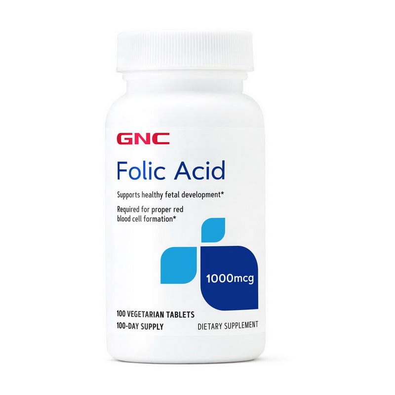 Folic Acid 1000 mcg (100 veg tabs) Folic Acid 1000 mcg (100 veg tabs)
