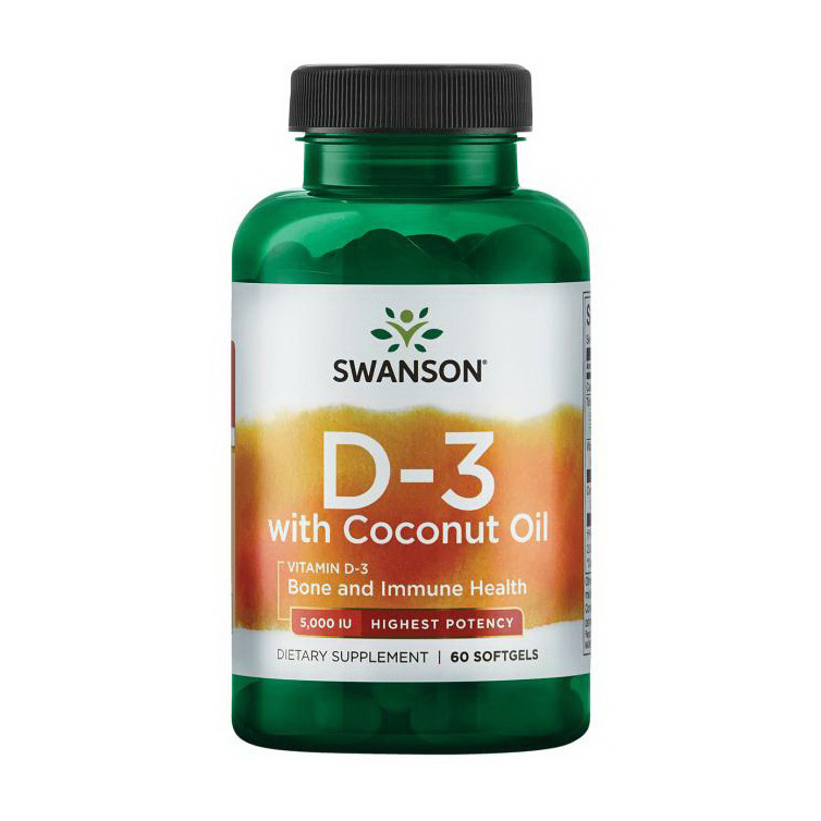 D3 5000 IU with Coconut Oil (60 softgels) D3 5000 IU with Coconut Oil (60 softgels)