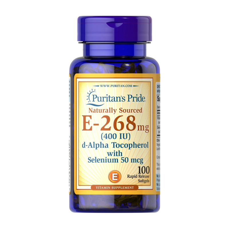E-268 mg (400 IU) with Selenium 50 mcg (100 softgels) E-268 mg (400 IU) with Selenium 50 mcg (100 softgels)