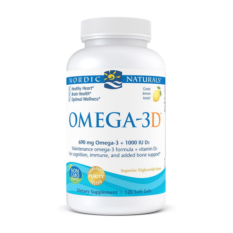 Omega-3D 690 mg + 1000 IU (120 softgels) Omega-3D 690 mg + 1000 IU (120 softgels)