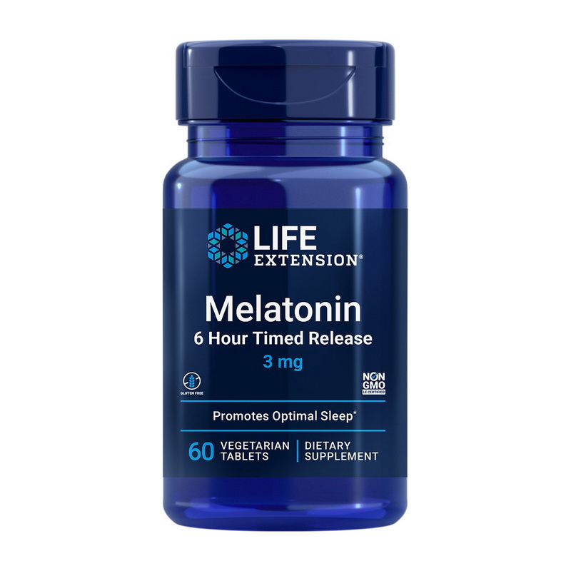 Melatonin 3 mg 6 Hour Timed Release (60 veg tabs) Melatonin 3 mg 6 Hour Timed Release (60 veg tabs)