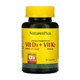 Vit D3 1000IU (25 mcg) + Vit K2 100 mg (90 caps)