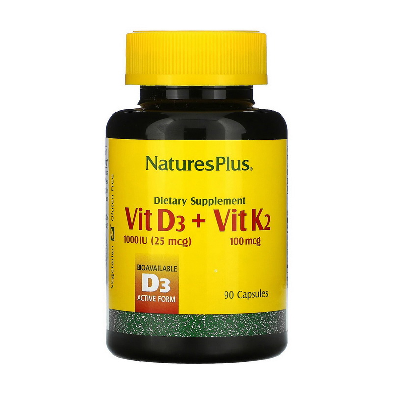 Vit D3 1000IU (25 mcg) + Vit K2 100 mg (90 caps) Vit D3 1000IU (25 mcg) + Vit K2 100 mg (90 caps)