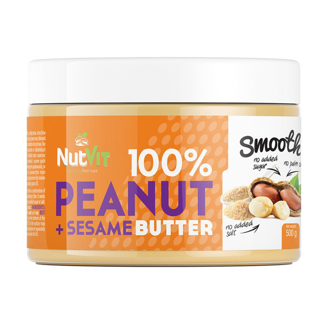 100% Peanut + Sesame Butter Smooth (500 g) 100% Peanut + Sesame Butter Smooth (500 g)