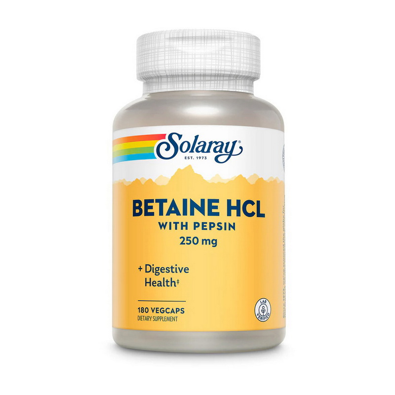 Betaine HCL with Pepsin 250 mg (180 veg caps) Betaine HCL with Pepsin 250 mg (180 veg caps)
