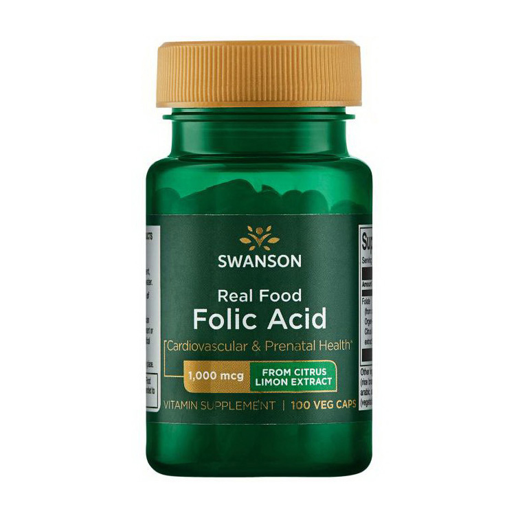 Real Food Folic Acid 1000 mcg (100 veg caps) Real Food Folic Acid 1000 mcg (100 veg caps)