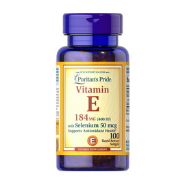 Vitamin E-184 mg (400 IU) with Selenium 50 mcg (100 softgels)
