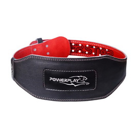 Leather Fitness Belt 5053 Black-Red (XS, S, M, L, XL)