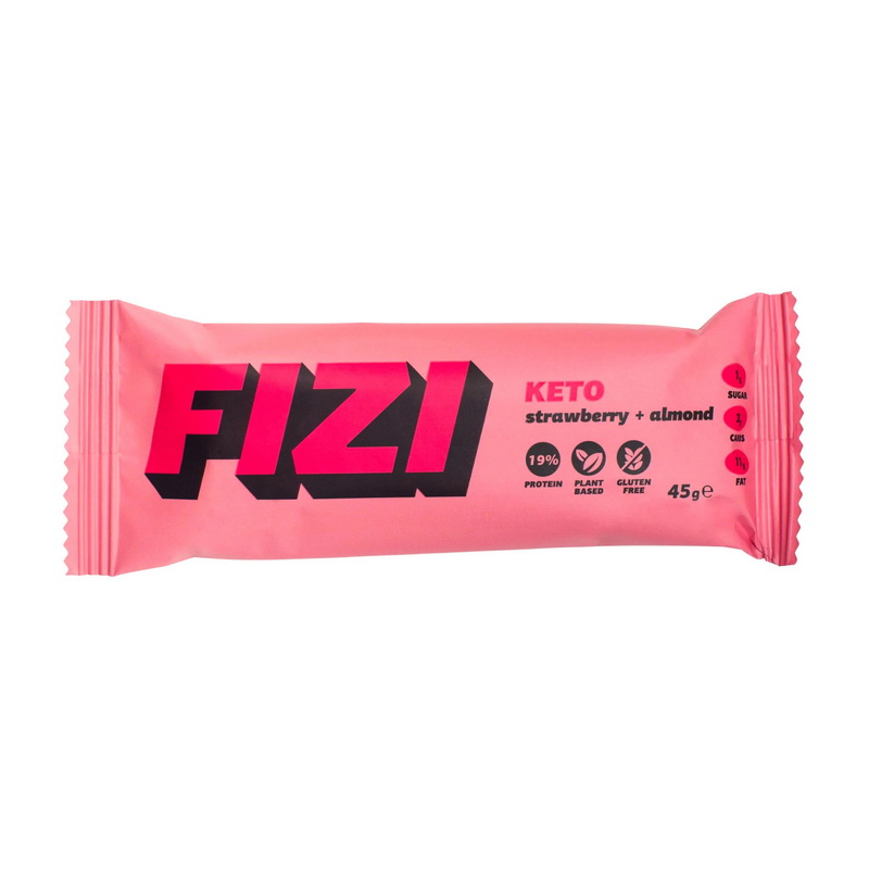 FIZI Keto Protein Bar Strawberry + Almond (1 x 45 g) FIZI Keto Protein Bar Strawberry + Almond (1 x 45 g)