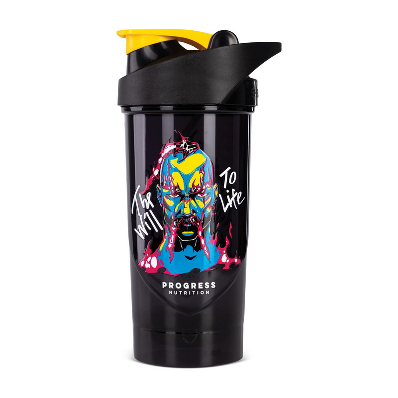 Shaker "Cossack Free Mustache" The Will To Life Black/Yellow (700 ml) Shaker "Cossack Free Mustache" The Will To Life Black/Yellow (700 ml)