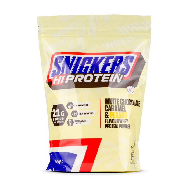 Snickers Hi Protein White Chocolate Caramel & Peanut (455 g) Snickers Hi Protein White Chocolate Caramel & Peanut (455 g)