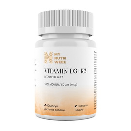 Vitamin D3 + K2 1000 IU (50 mcg) (60 caps)