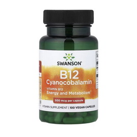 B12 Cyanocobalamin 500 mcg (100 veg caps)