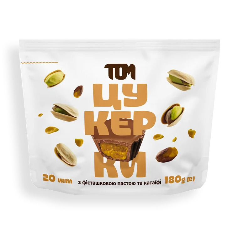 Цукерки з фісташковою пастою та катаїфі в молочному шоколаді (180 g) Цукерки з фісташковою пастою та катаїфі в молочному шоколаді (180 g)