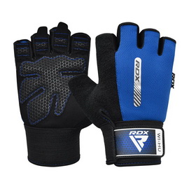 W1 Gym Workout Gloves Half Blue