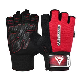 W1 Gym Workout Gloves Half Red