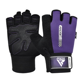 W1 Gym Workout Gloves Half Purple