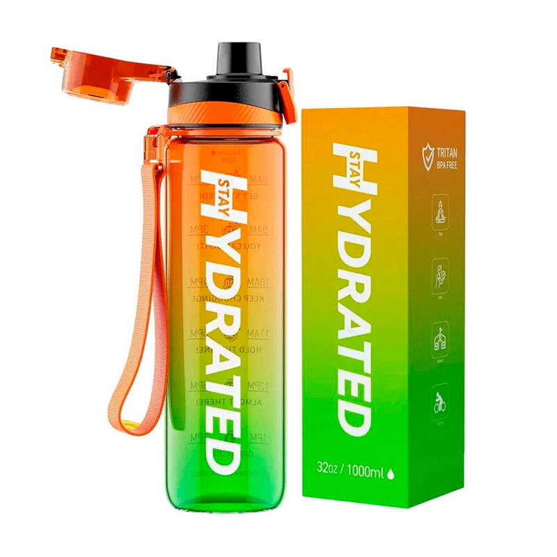Hydrated Waterbottle Orange/Green (1 l) Hydrated Waterbottle Orange/Green (1 l)