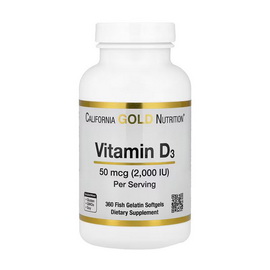 Vitamin D3 125 mcg (2000 IU) (360 fish gelatin softgels)